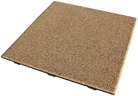 American Floor Mats Extreme Rubber Gym Tiles - 1 Inch Thick, Sound Absorbing, 35% Gold/Grey/White, 2' x 2' Single Tile (Covers 4 Sq Ft)