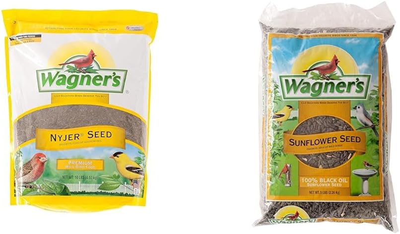 Wagner's 10-Pound Nyjer Seed, 5-Pound Black Oil Sunflower Seed Wild Bird Food Bundle