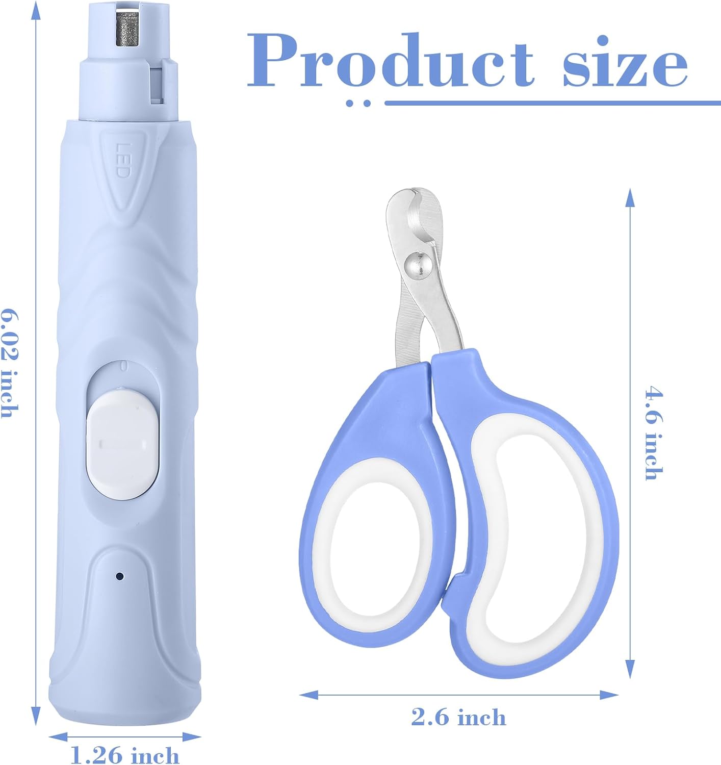 Lasnten Bearded Dragon Nail Grinder with Bearded Dragon Nail Clippers Rechargeable Pet Paw Trimmer Reptile Nail File with LED Lamp Grooming Tool for Reptile Lizard Turtle Iguana Bird Hedgehog