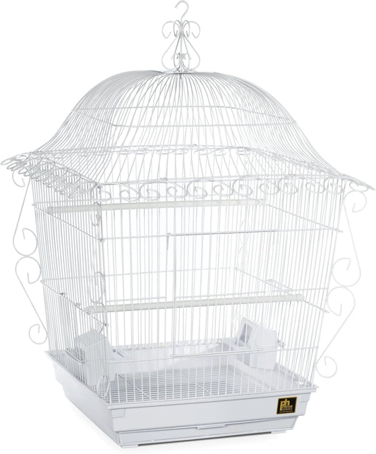 Prevue Pet Products Jumbo Scrollwork Bird Cage 220W White, 18-Inch by 18-Inch by 25-Inch