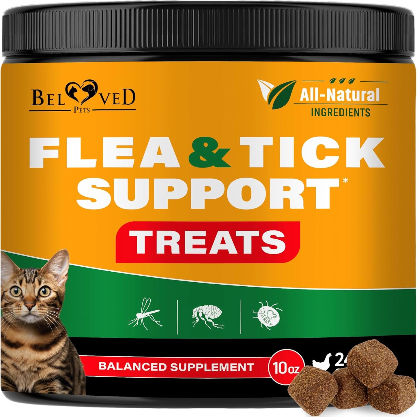Flea and Tick Prevention Chewable Pills for Dogs and Cats - Revolution Oral Flea Treatment for Pets - Pest Control & Natural Defense - Chewables Small Tablets Made in USA (Chicken (for Cats))