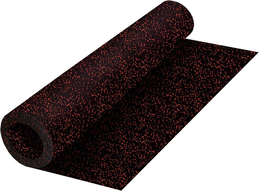 Playsafer Genaflex Rubber Gym Floor Mat - Heavy Duty Commercial Protective Gym Flooring Roll, 8mm Thick (4' X 20', 10% Red)