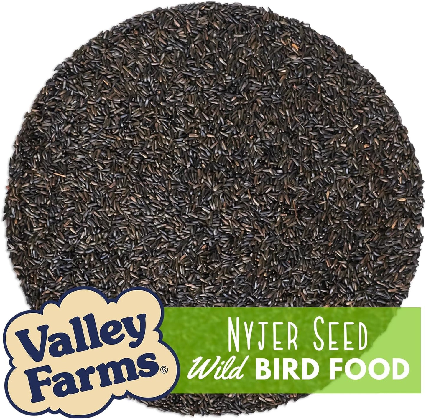 Valley Farms Nyjer Seed Wild Bird Food (4 LB) for Outside Feeders, Thistle Bird Seed for Outside Feeders, Great for Wild Finch!