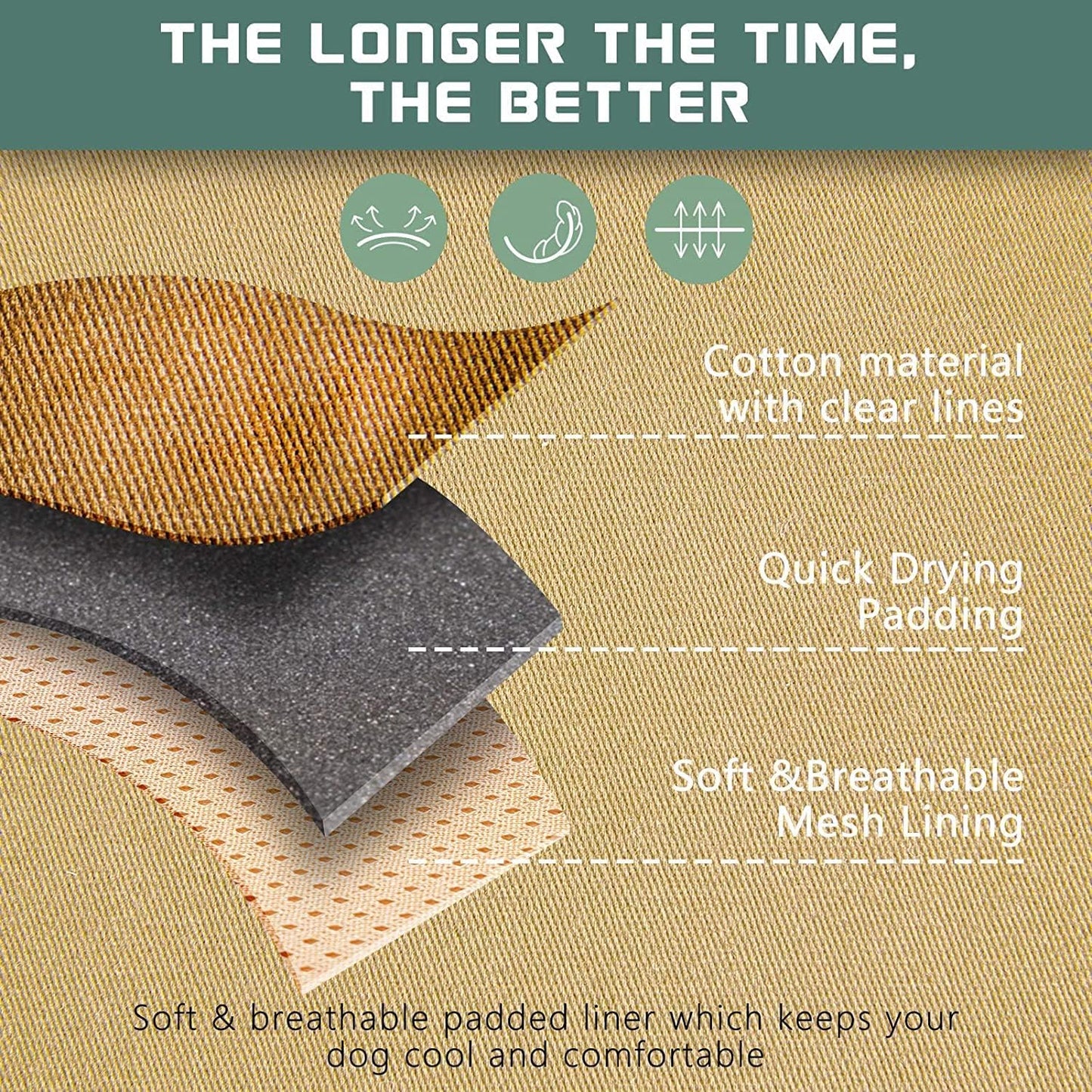 BUMBIN Dog Harness, Tactical XS, Brown, No Pull, Adjustable, Reflective, Soft Cotton, for Small Dogs Training, Fit Smart